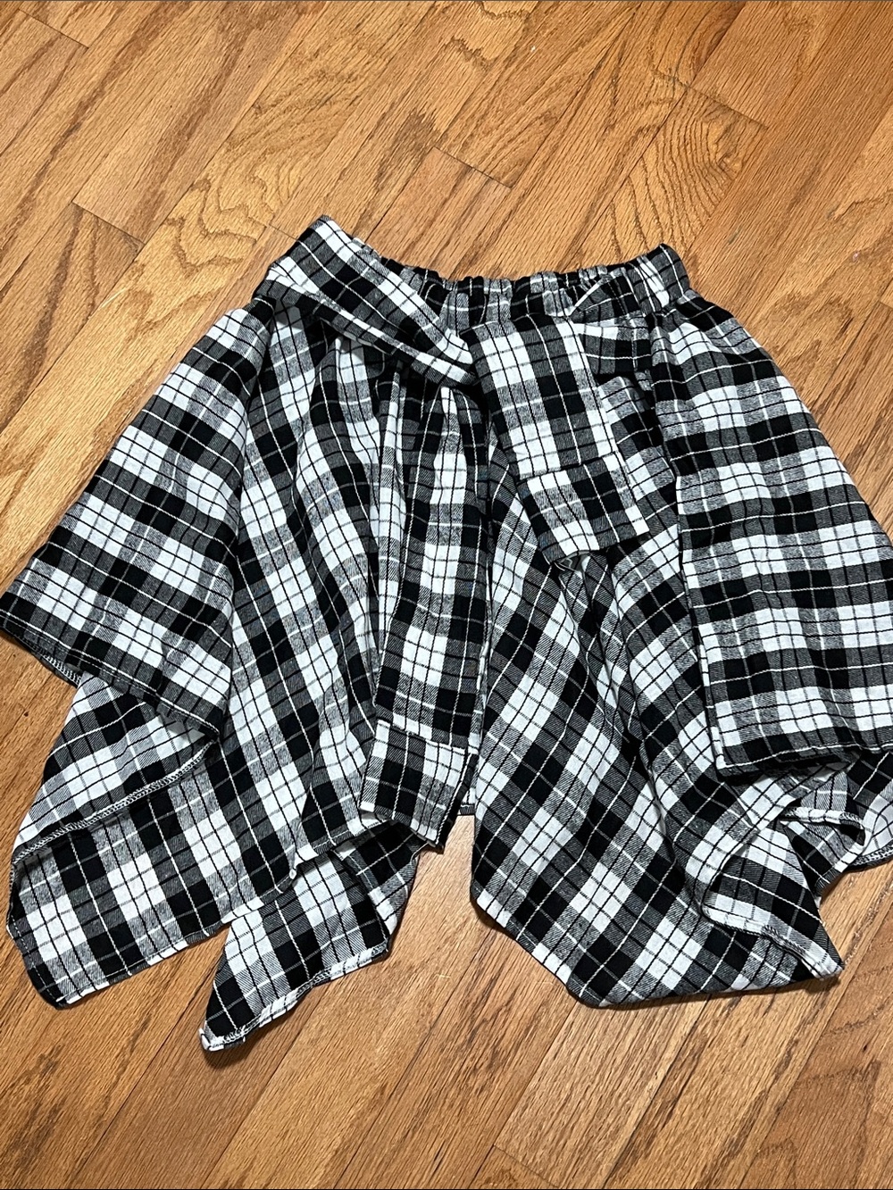 Women’s Black & White Plaid Wrap Skirt
